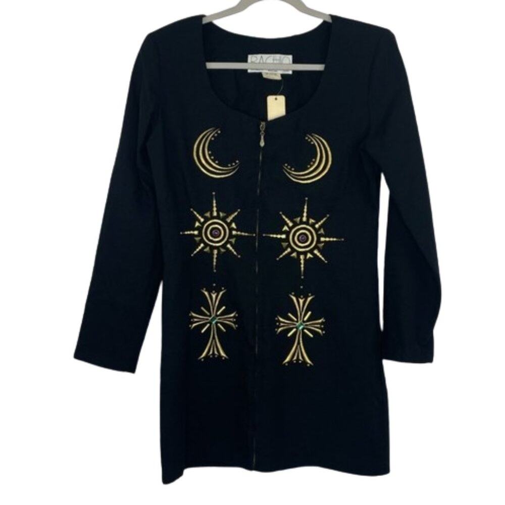 Bachio Vintage black Blazer dress full zip size Medium